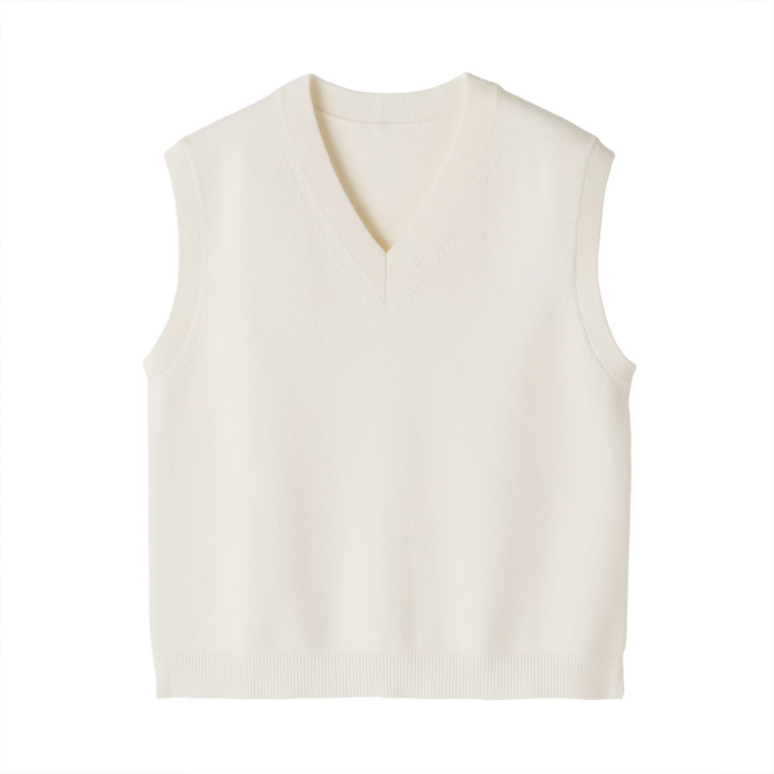 W's Washable V Neck Vest MUJI