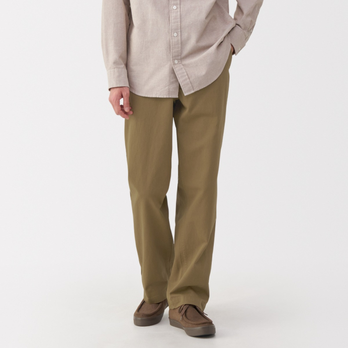 M's Washed Chino Wide Pants MUJI