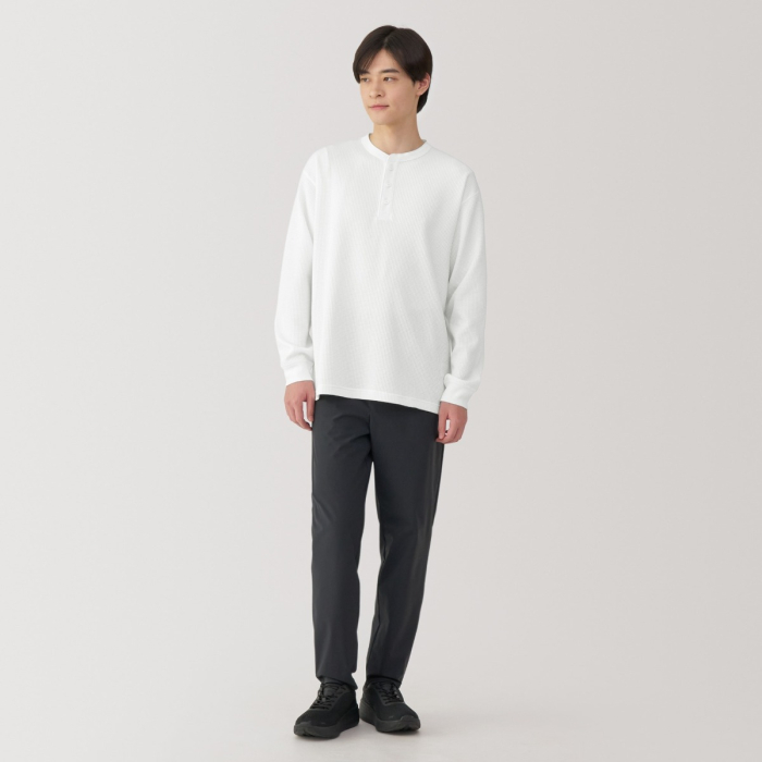 Kinema waffle henley neck shirt ナチュラル S kinema waffle henley