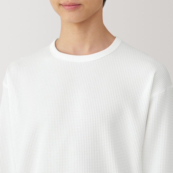 M's Uv Protection Quick Dry Waffle Crew Neck L/slv T-shirt MUJI