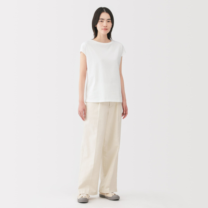 【ももゆこ】Essential French Sleeve Tee Women's Brushed French Terry | Kit and Ace