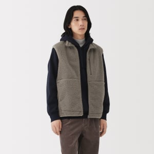 MUJI Áo Vest Nam Vải Boa Fleece