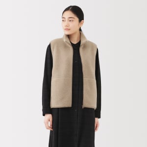 MUJI Áo Gile Giả Lông Cừu Boa