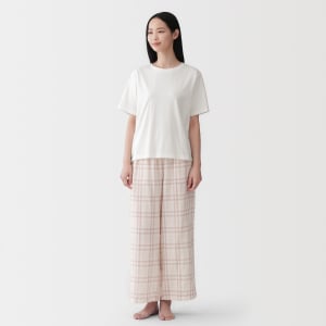 MUJI Bộ Mặc Nhà Vải Xô 2 Lớp Tay Ngắn