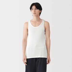 MUJI M'S Side Seamless Cotton Ribbed Tank Top 2Pcs