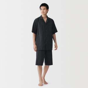 MUJI Bộ Đồ Ngủ Tay Ngắn Vải Seersucker - Nam