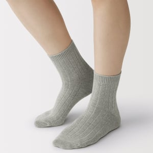 MUJI Tất Nữ Ôm 90 Độ Vải Gân To Không Bó Cổ Chân