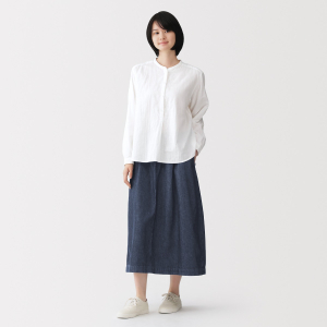 MUJI W'S Washed Denim Easy Skirt