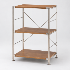 MUJI Kệ Gỗ Óc Chó Khung Inox - S