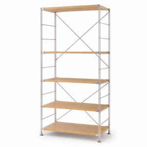 MUJI Kệ Gỗ Sồi Khung Inox - Rộng - L