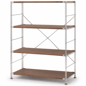 MUJI Kệ Gỗ Óc Chó Khung Inox - Rộng M