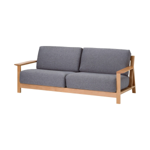 Polyester cover for Wooden Sofa 3S - Grey MUJI