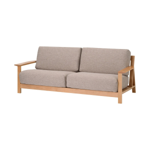 Polyester cover for Wooden Sofa 3S - Beige MUJI