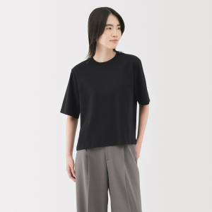 W's Cool Touch Crew Neck Wide-fit S/slv T-shirt MUJI