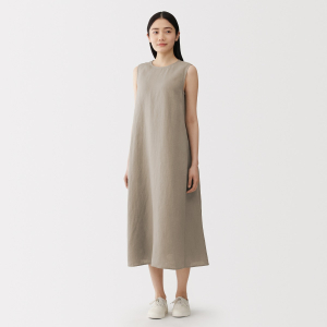 MUJI Đầm Sát Nách Vải Linen