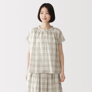 MUJI Áo Blouse Tay Liền High Twisted