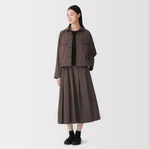 MUJI Chân Váy Nữ Vải Taffeta Trượt Nước