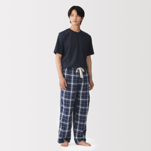 MUJI Bộ Mặc Nhà Vải Xô 2 Lớp Tay Ngắn - Nam