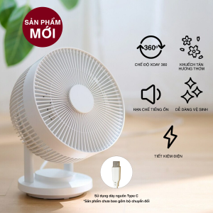 MUJI Quạt Đối Lưu Không Khí Quay 360 Độ - Trắng
