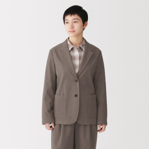 MUJI Áo Khoác Nữ Vải Brushed Jersey Kiểu Blazer