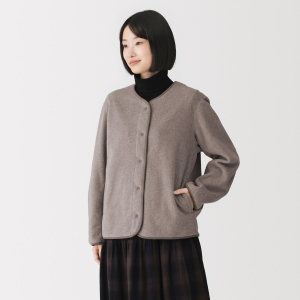 MUJI Áo Cardigan Nữ Vải Fleece