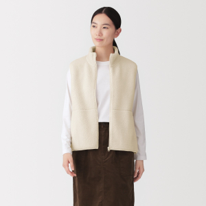 MUJI Áo Vest Nữ Vải Boa Fleece