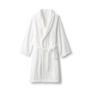 MUJI Áo Choàng Tắm Dệt Kiểu Pile - Trắng Ngà