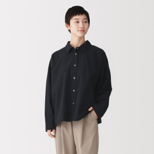 MUJI Áo Sơ Mi Nữ Dáng Thẳng Tay Dài
