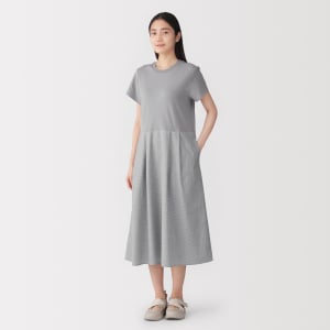 MUJI Đầm Nữ Vải Cool Touch Tay Ngắn