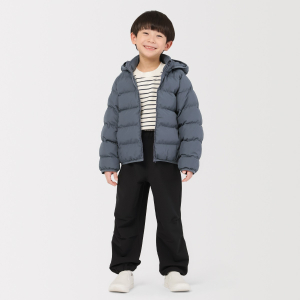 MUJI Áo Khoác Có Mũ Chần Bông Vải Trượt Nước - Trẻ Em