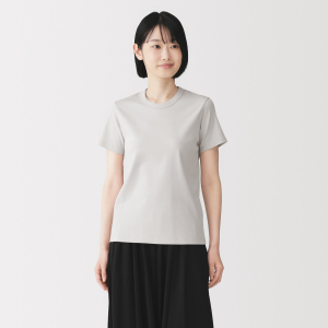 MUJI Áo Thun Nữ Vải Cool Touch Chống Mồ Hôi Tay Ngắn