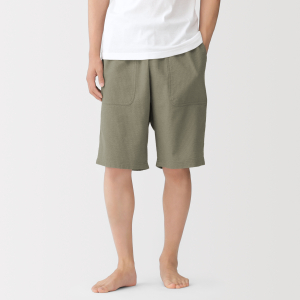 MUJI Quần Short Mặc Nhà Vải Seersucker - Nam