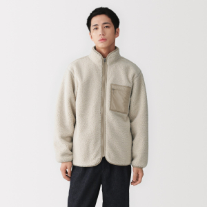 MUJI Áo Khoác Nam Vải Boa Fleece