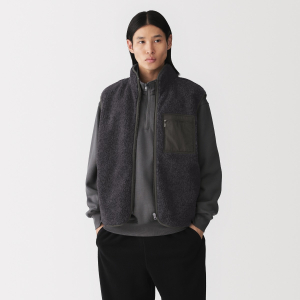 MUJI Áo Vest Nam Vải Boa Fleece