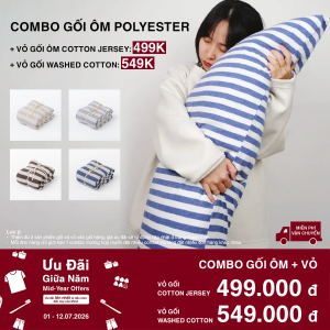 MUJI Gối/Vỏ Gối Ôm Polyester Tái Chế