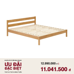 MUJI [A] Giường Gỗ Cao Su Size K