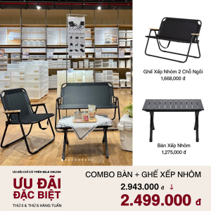 MUJI Bàn Xếp Nhôm
