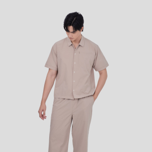 MUJI Áo Sơ Mi Nam Tay Ngắn Vải Chống Thấm Nước