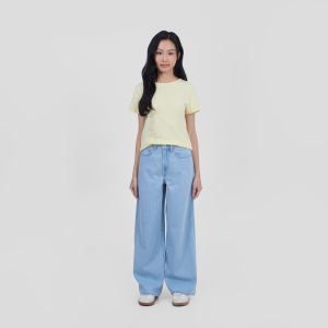 MUJI Quần Denim Nữ Ống Rộng