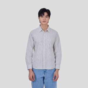 MUJI Áo Sơ Mi Oxford Nam Tay Dài Dáng Gọn (trơn)