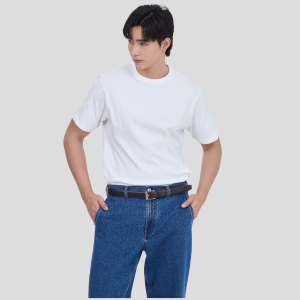 MUJI Áo Thun Nam Cổ Tròn Tay Ngắn