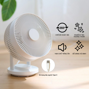 MUJI Quạt Đối Lưu Không Khí Quay 360 Độ - Trắng