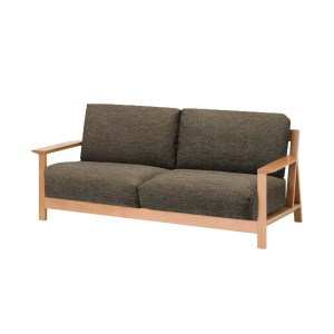 [A] Vỏ sofa khung gỗ 3 chỗ ngồi polyester - Nâu MUJI